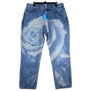 Chinatown Market Rose Parade Floral Straight Leg Jeans XL 36x30 Streetwear